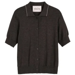 Aiayu cardigan - Disha dark brown melange