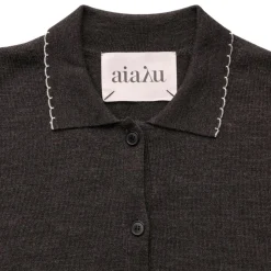 Aiayu cardigan - Disha dark brown melange