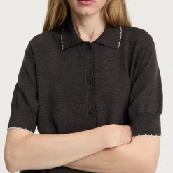 Aiayu cardigan - Disha dark brown melange