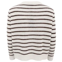 Black Colour cardigan - Dell Striped off white