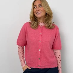 Black Colour cardigan - Dell raspberry