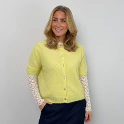 Black Colour cardigan - Dell yellow