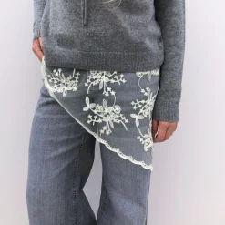 Black Colour tørklæde - Miriana Triangle Lace butter yellow