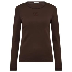 Co'couture bluse - Granny Emboridery LS dark brown