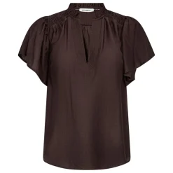 Co'couture bluse - Hera SS Frill mocca