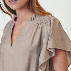 Co'couture kjole - Hera Crop Frill walnut