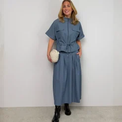 Co'couture nederdel - Elly Pleat dusty blue