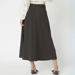 Co'couture nederdel - Luna Pocket Pleat dark brown