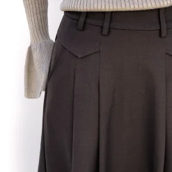 Co'couture nederdel - Luna Pocket Pleat dark brown