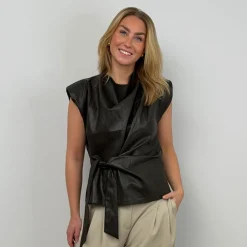 Co'couture top - Gitt Pleat dark brown