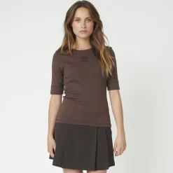 Co'couture t-shirt - Granny Embroidery mocca