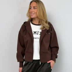 Haute L'amitié hoodie - Maxi Split Zip mocca