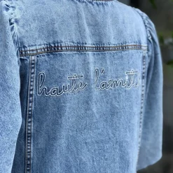 Haute L'amitié kjole - Denim Raw Hem denim blue