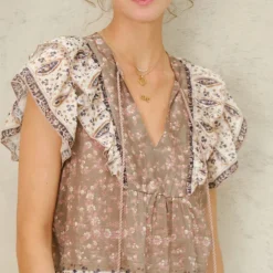 M.A.B.E bluse - Bani Print Frill multi