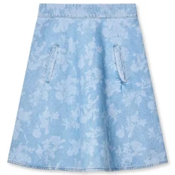 Mads Nørgaard nederdel - Art Denim Stelly light denim/ink flower