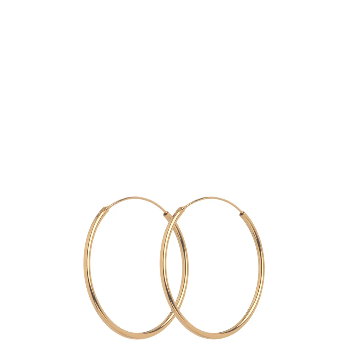 Pernille Corydon øreringe - E-140 Plain Hoop guldbelagt