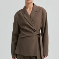 Second Female blazer - Dakota Wrap mid brown melange