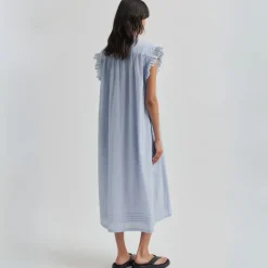 Second Female kjole - Laure light blue stripe