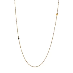 Stine A halskæde - 2008 Pendant Chain With Petit Coin And Black Spinel guldbelagt