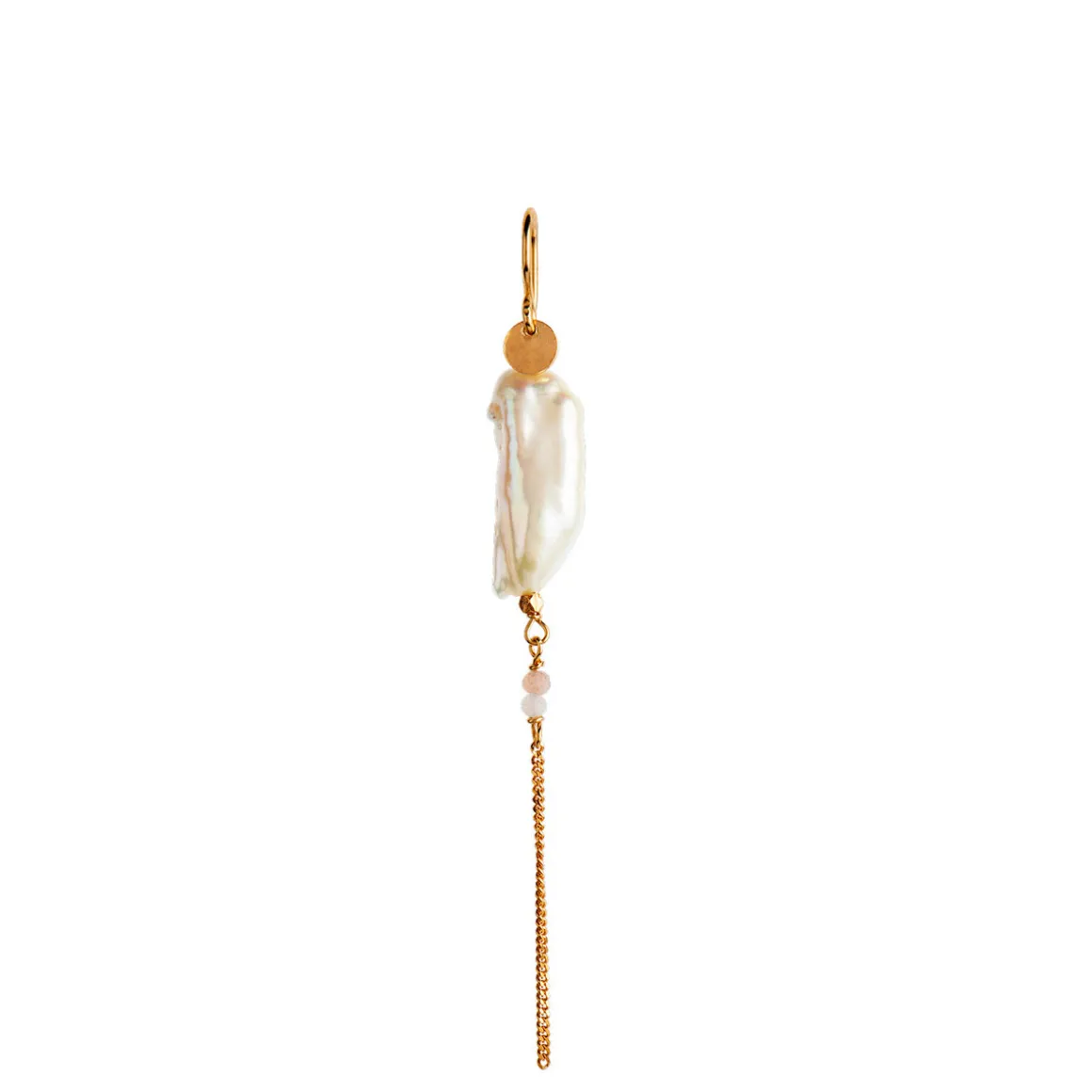 Stine A ørering - 1268 Long Baroque Pearl guldbelagt