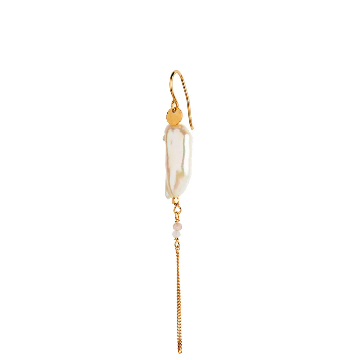 Stine A ørering - 1268 Long Baroque Pearl guldbelagt