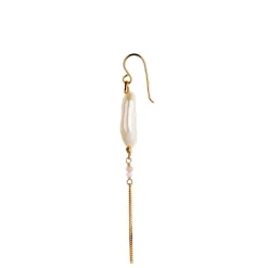 Stine A ørering - 1268 Long Baroque Pearl guldbelagt