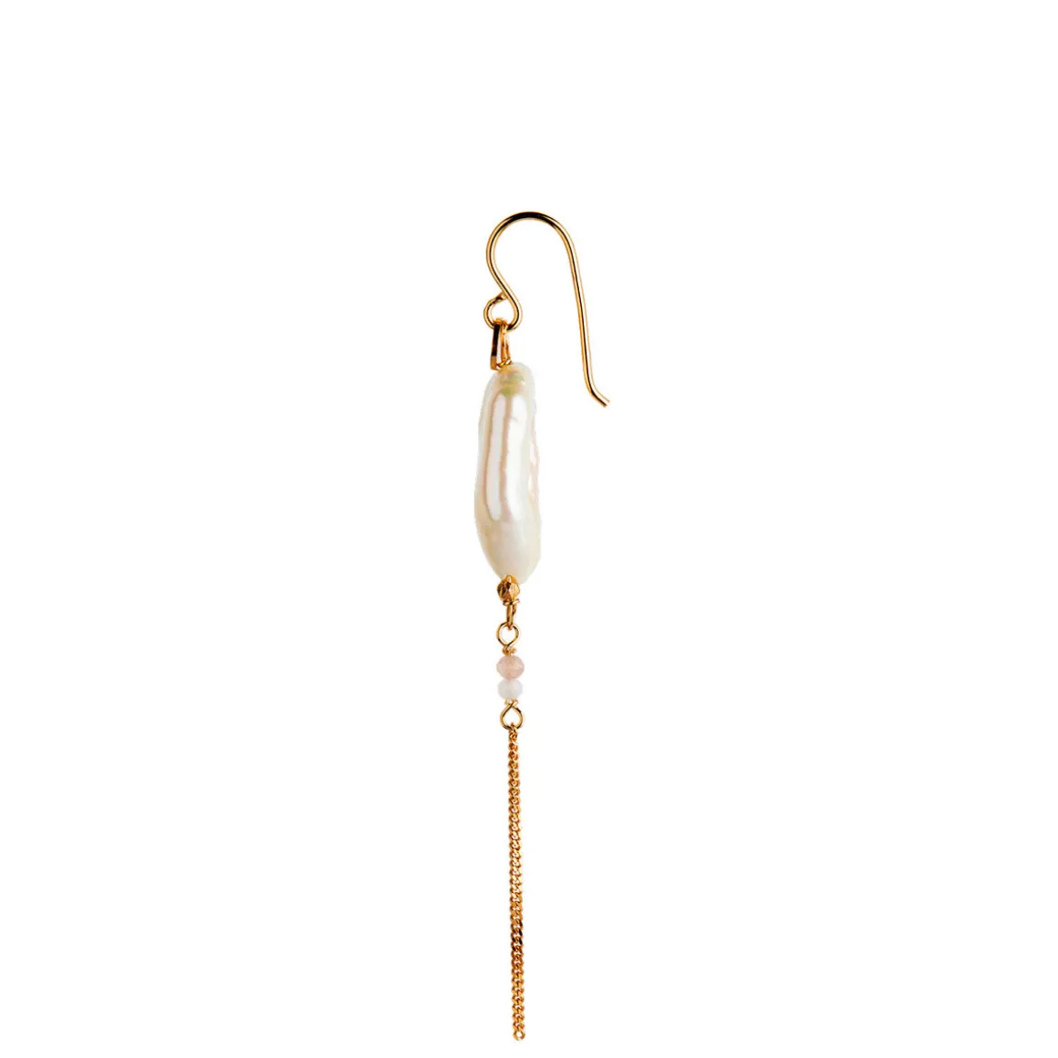 Stine A ørering - 1268 Long Baroque Pearl guldbelagt