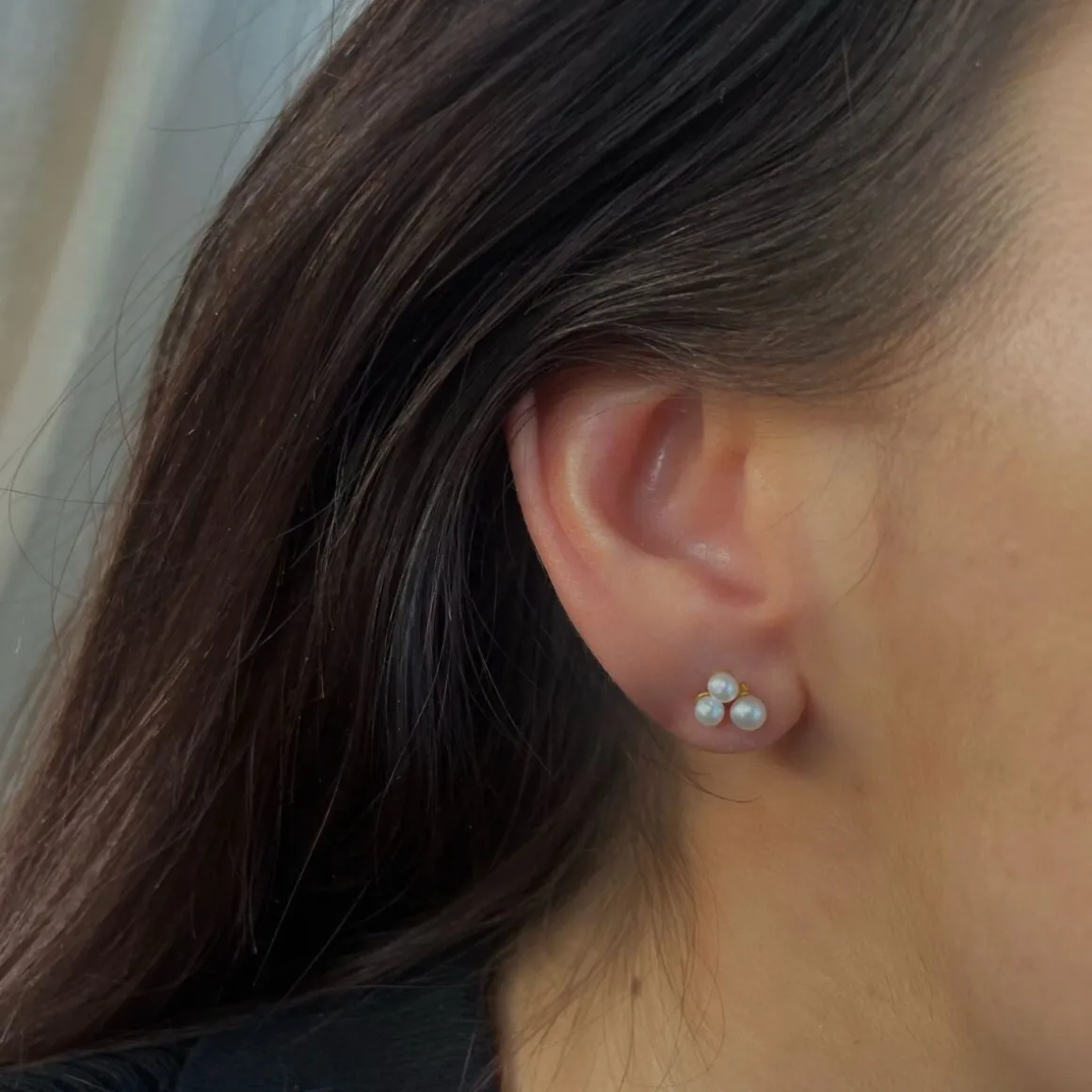 Stine A ørering - 1321 Three Pearl Berries guldbelagt
