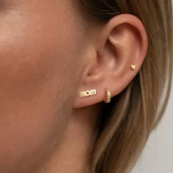 Stine A ørering - 1244 Tres Petit creol with white stones guldbelagt