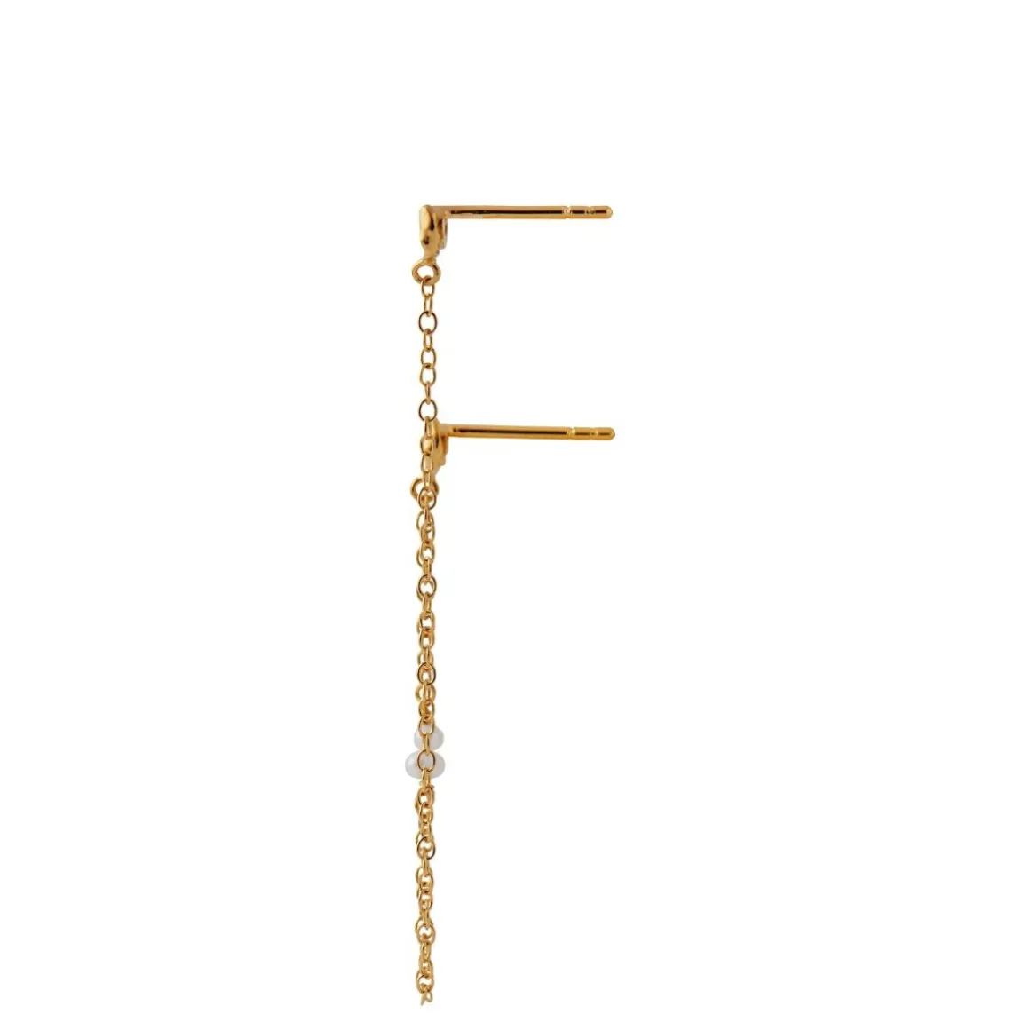 Stine A ørering - 1337 Twin Flow W. Stones, Chain & Pearls guldbelagt