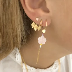 Stine A ørestik - 1005 Petit Bon-Bon Pink Zircon guldbelagt