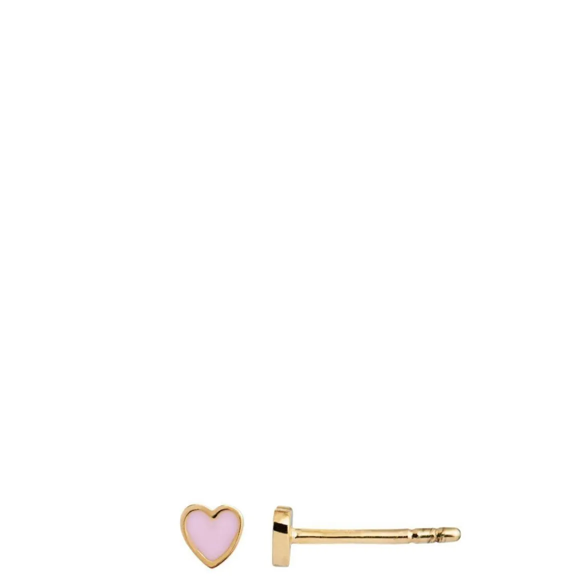 Stine A ørestik - 1181 Petit Love Heart light pink enamel guldbelagt