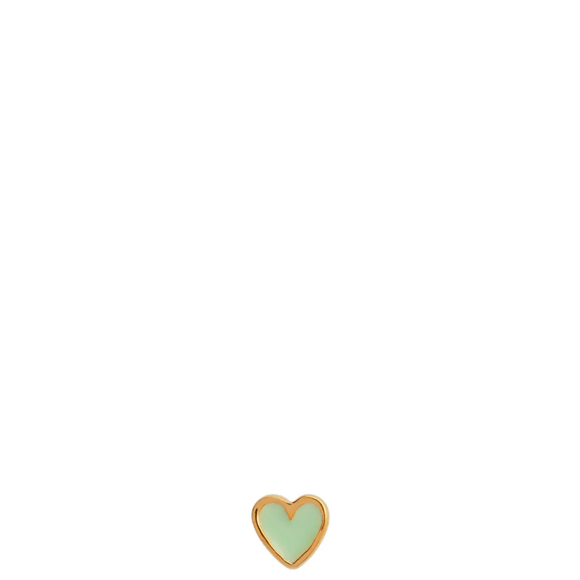 Stine A ørestik - 1181 Petit Love Heart mint green enamel guldbelagt